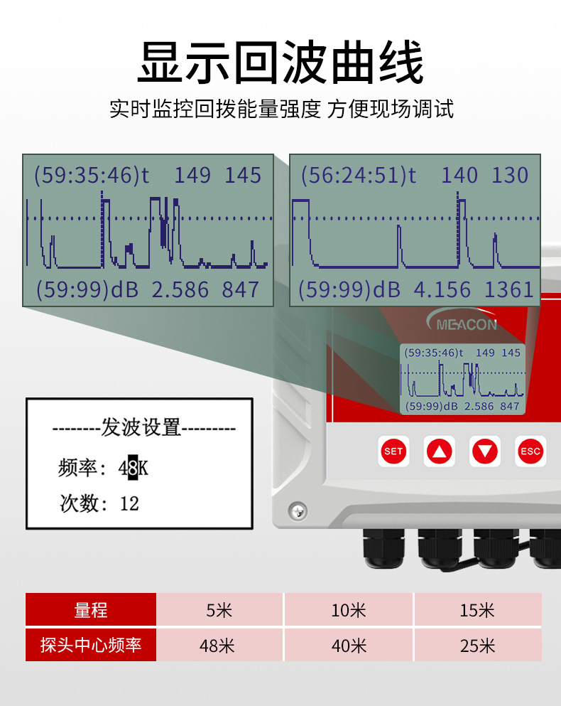 超声波液位计显示回波曲线