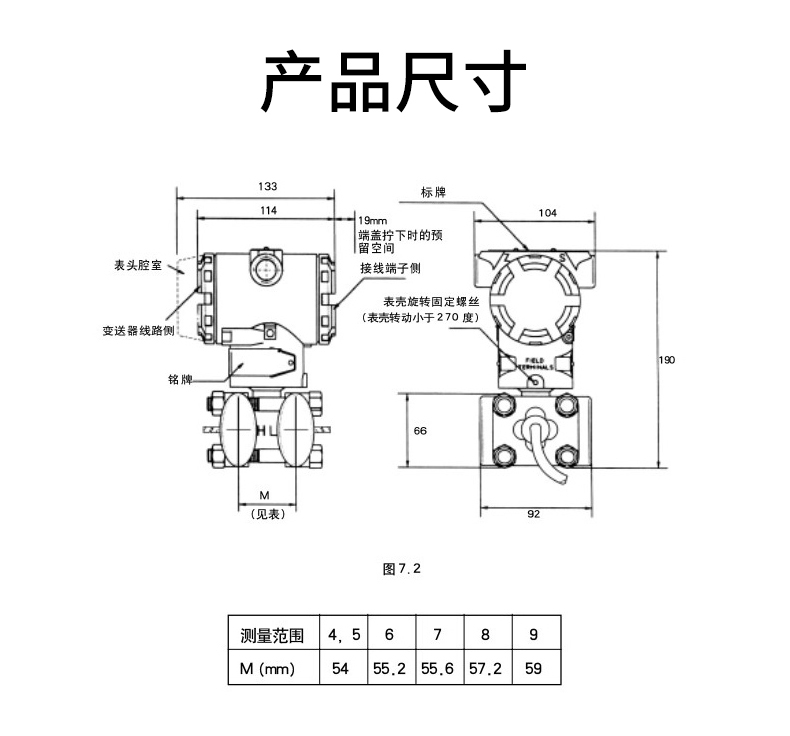 差压变送器尺寸